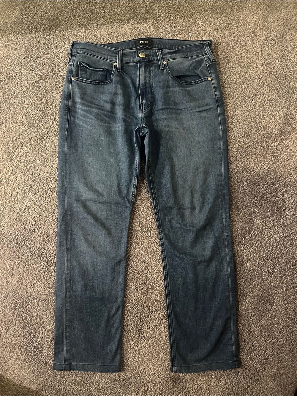 PAIGE Women's Dark Indigo Straight Leg Jeans